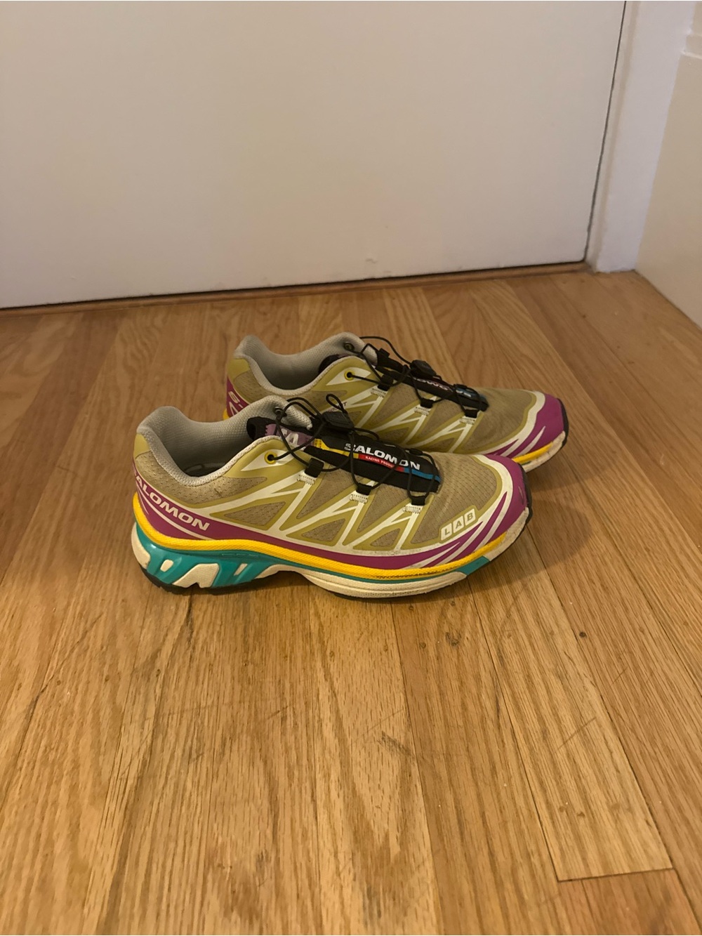 Salomon Women's Trail Running Shoe - Beige, Purple, Yellow, Teal - Picture 2 of 4
